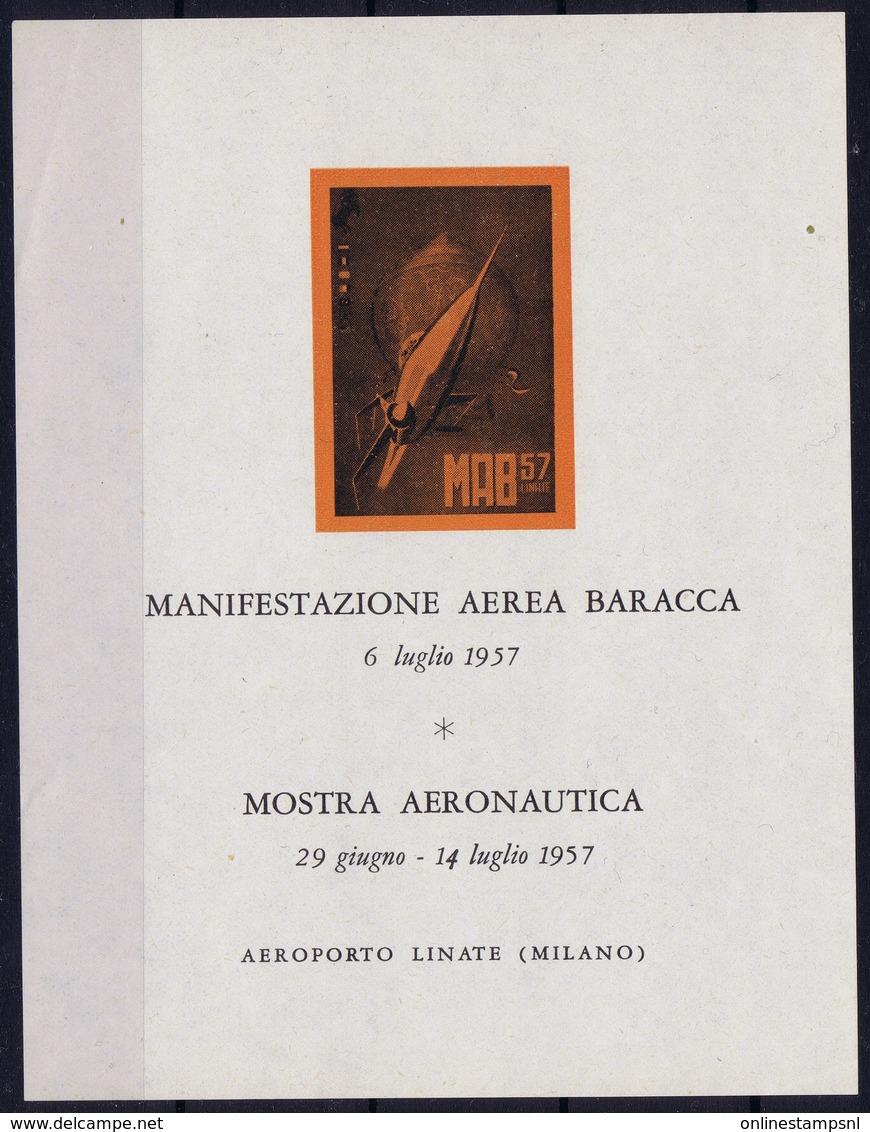 ITALY MANIFESTAZIONE AEREA  BARACCA  MOSTRA  AERONAUTICA  LINATE MILANO - Airmail