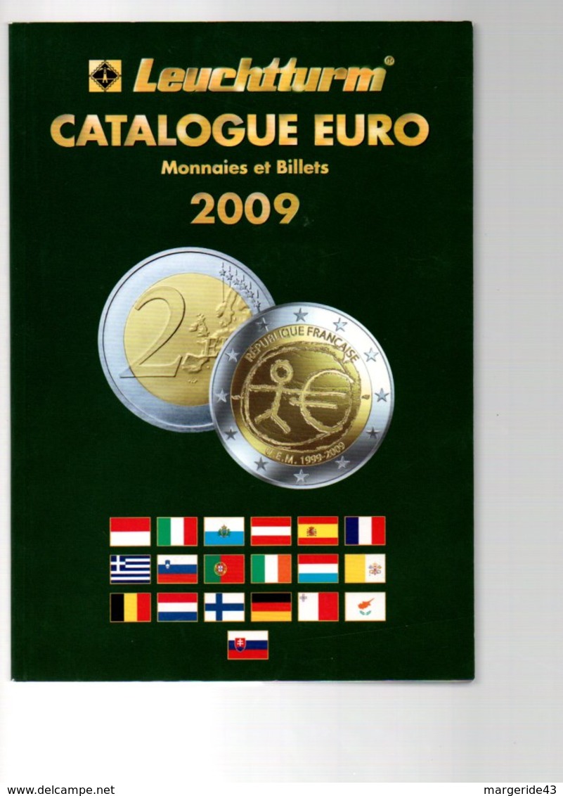 CATALOGUE EURO LEUCHTTURM MONNAIES ET BILLETS EURO 2009 570 GRAMMES - Boeken & Software