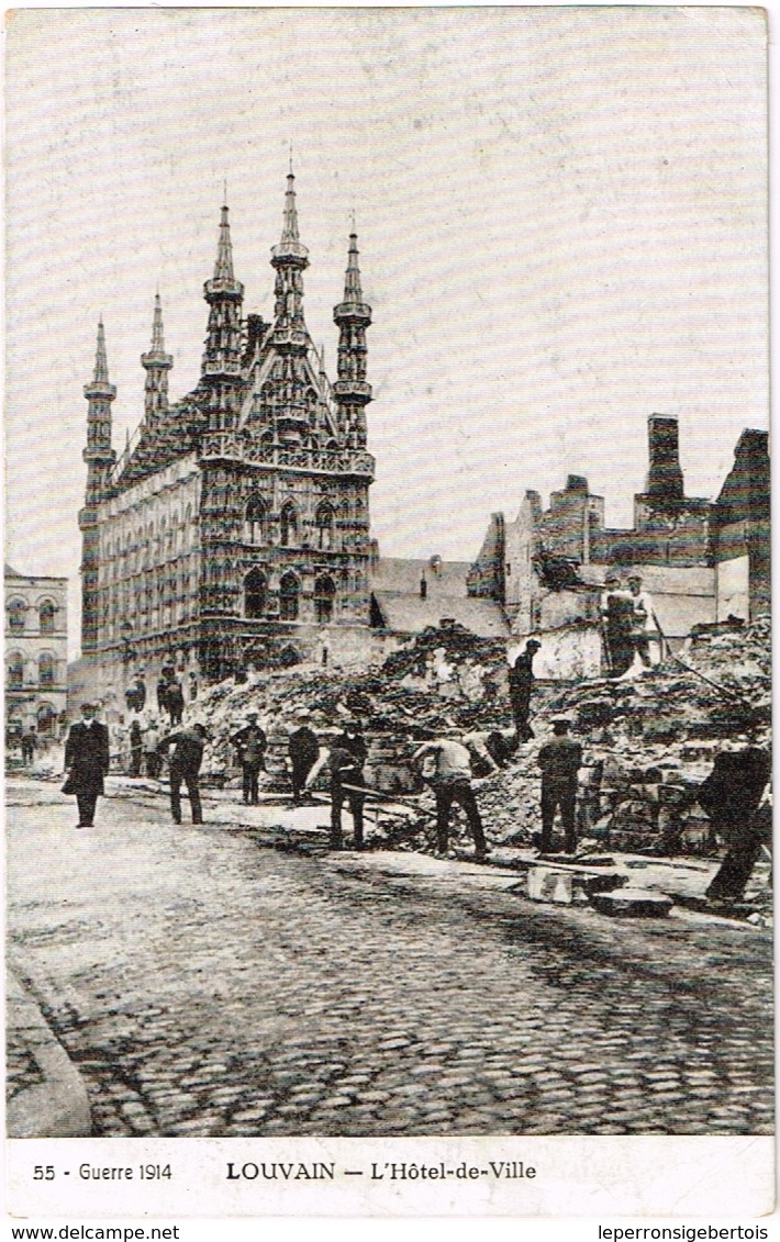 - Carte Postale - Leuven - Louvain - Guerre 1914 L'hôtel De Ville - Leuven