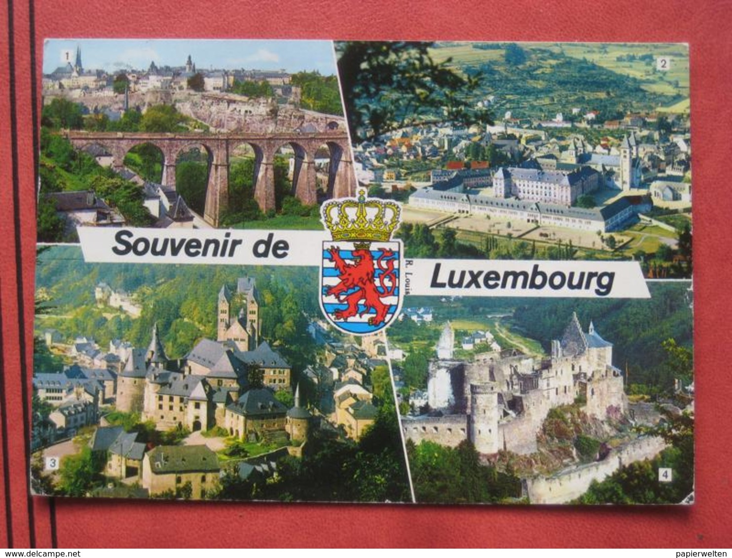 Mehrbildkarte "Souvenir De Luxembourg" (Luxembourg, Echternach, Clervaux, Vianden) / Nachgebühr Nachporto Nachtaxiert? - Altri & Non Classificati