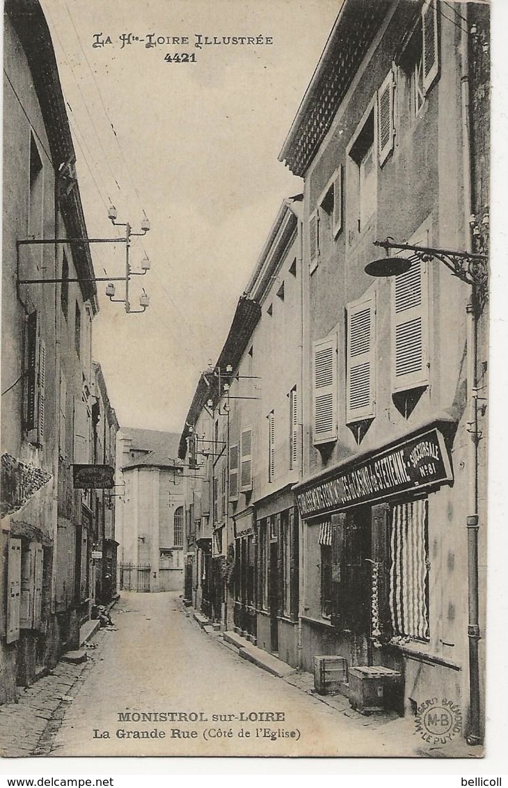 MONISTROL SUR LOIRE  La Grande Rue (Côté De L'Eglise)  - (Etablissements Economiques Du Casino De Saint Etienne N°81) - Monistrol Sur Loire