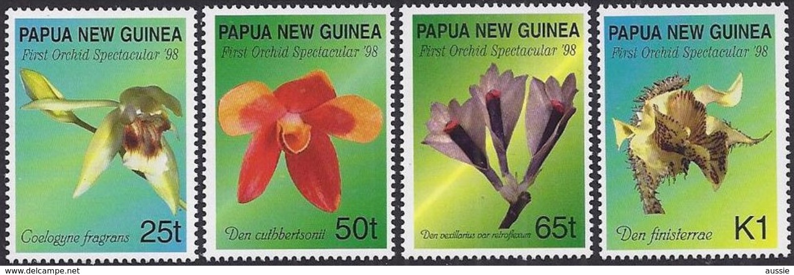 Papouasie Papua New Guinea 1998 Yvertn° 800-803 *** MNH Cote 4,00 Euro Flore Orchidées - Papua-Neuguinea