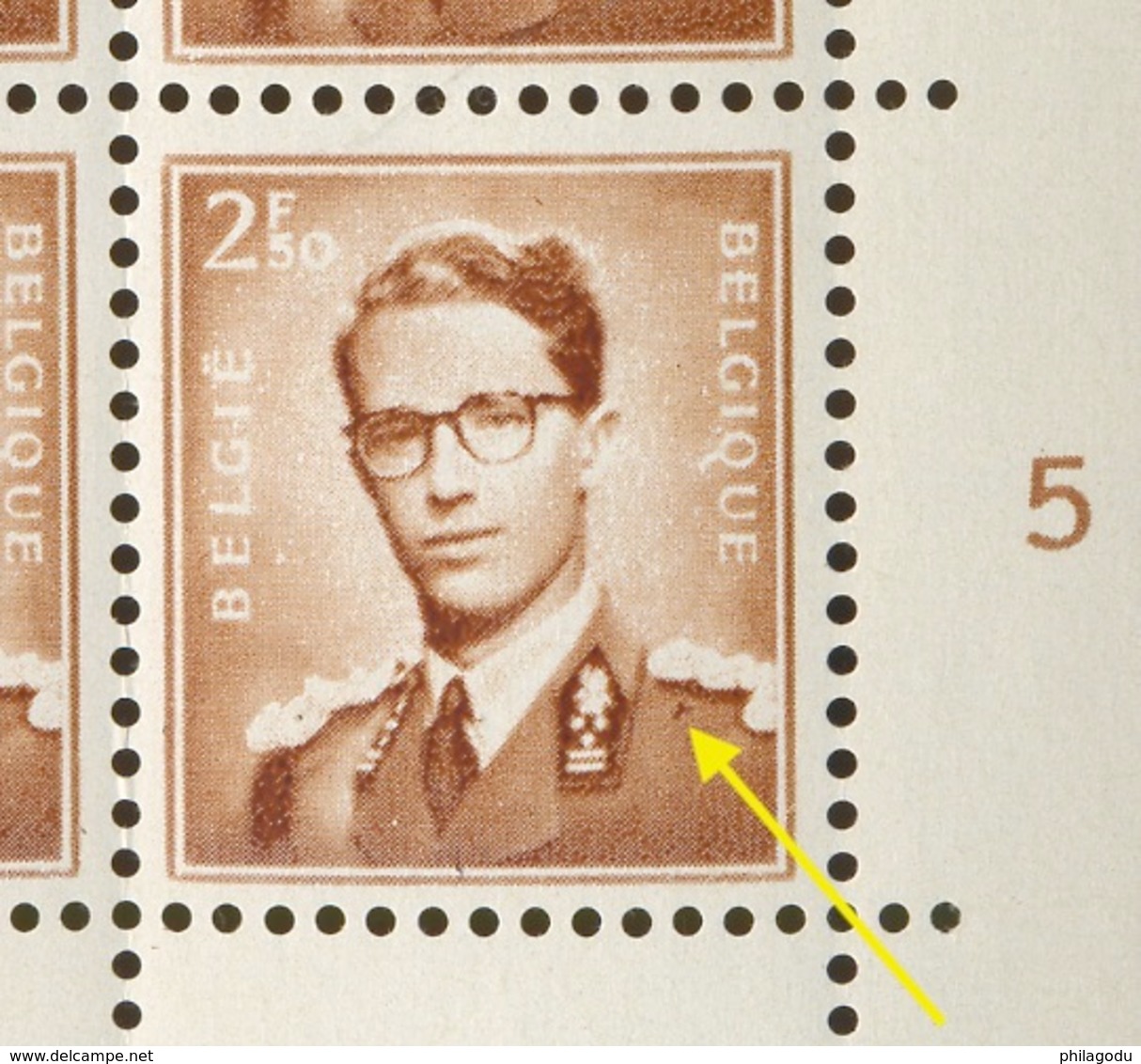 Feuille Du 1028. Avec Variété "mite" Sur Le Tp 50. Date 9-IX-70 - 1953-1972 Brillen