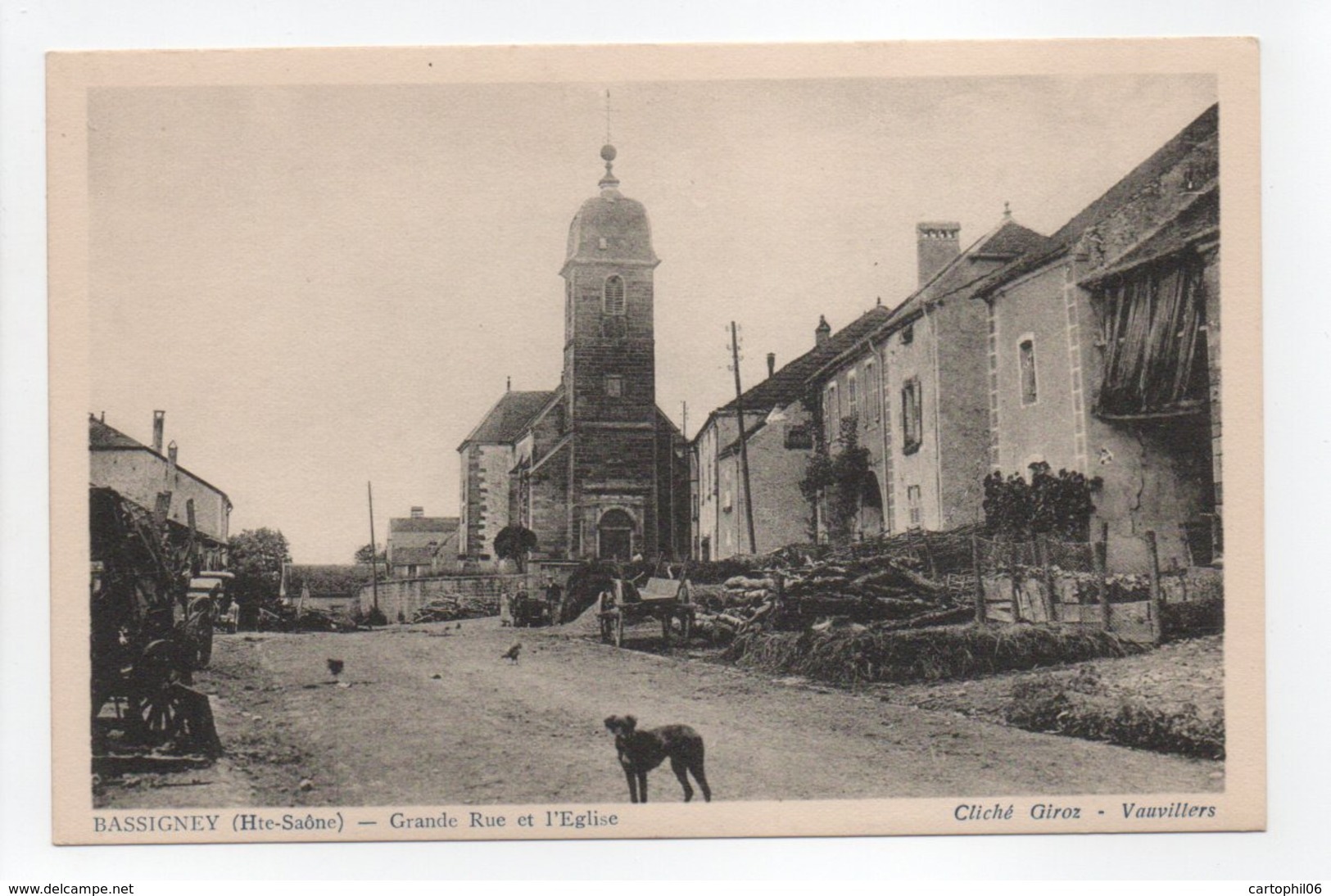 - CPA BASSIGNEY (70) - Grande Rue Et L'Eglise - Cliché Giroz - Vauvillers - - Altri & Non Classificati