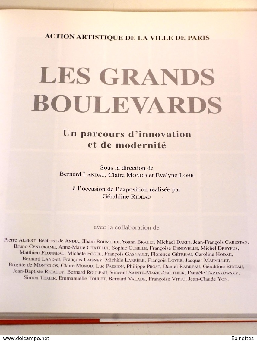 LES GRANDS BOULEVARDS, Action Artistique Ville De Paris, 2000, Bernard Landau, Claire Monod, Evelyne Lohr - Histoire