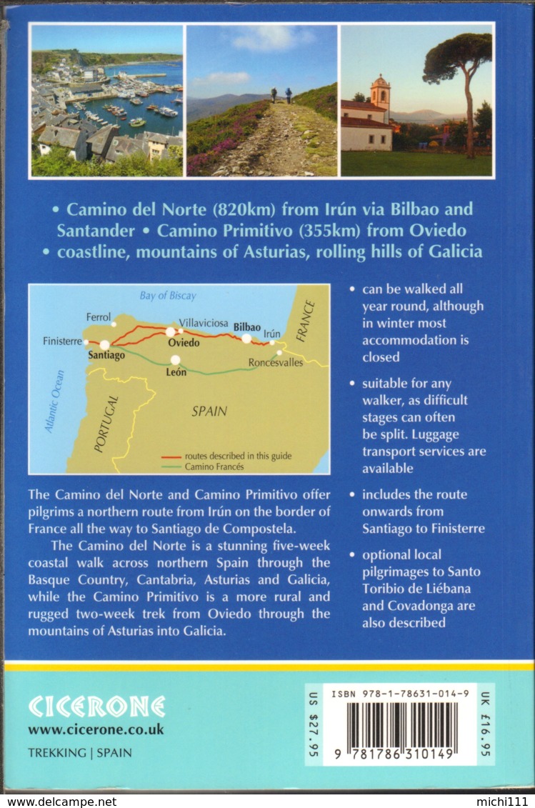 Camino Del Norte And Camino Primitivo Pilgrim Route Unused 2019 - Europa