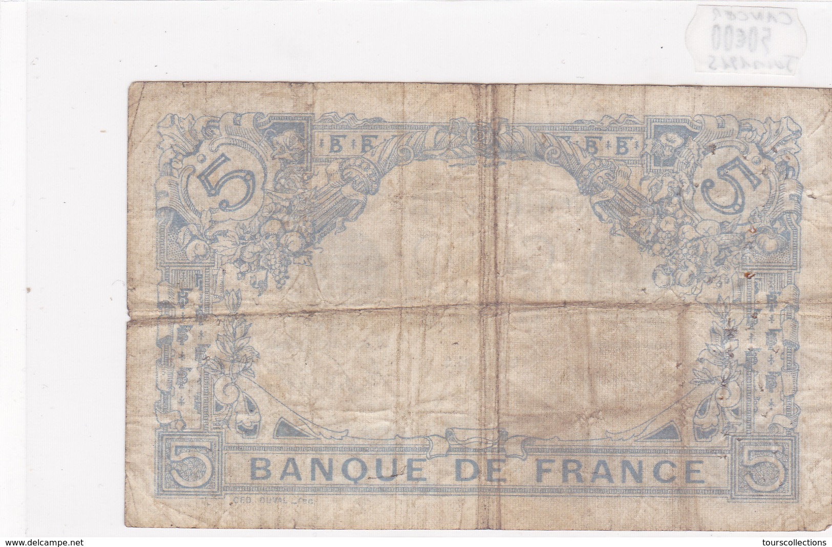 Billet De 5 Francs Bleu Du 30/06/1915 CANCER - A.6496 Alph 485 @ N° Fayette : 2.28 - 5 F 1912-1917 ''Bleu''