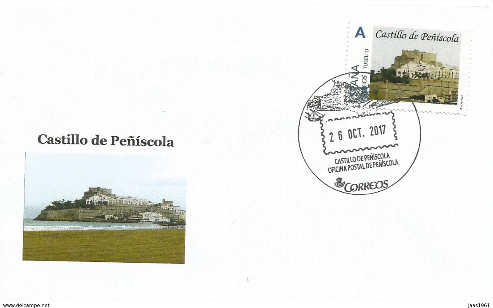 SPAIN. COVER PEÑISCOLA CASTLE - Cartas & Documentos