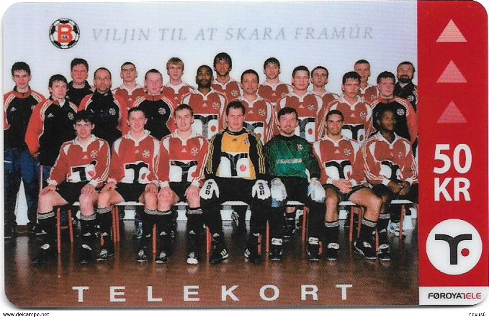 Faroe - Football Team - 50Kr. 3.000ex, Used - Faroe Islands