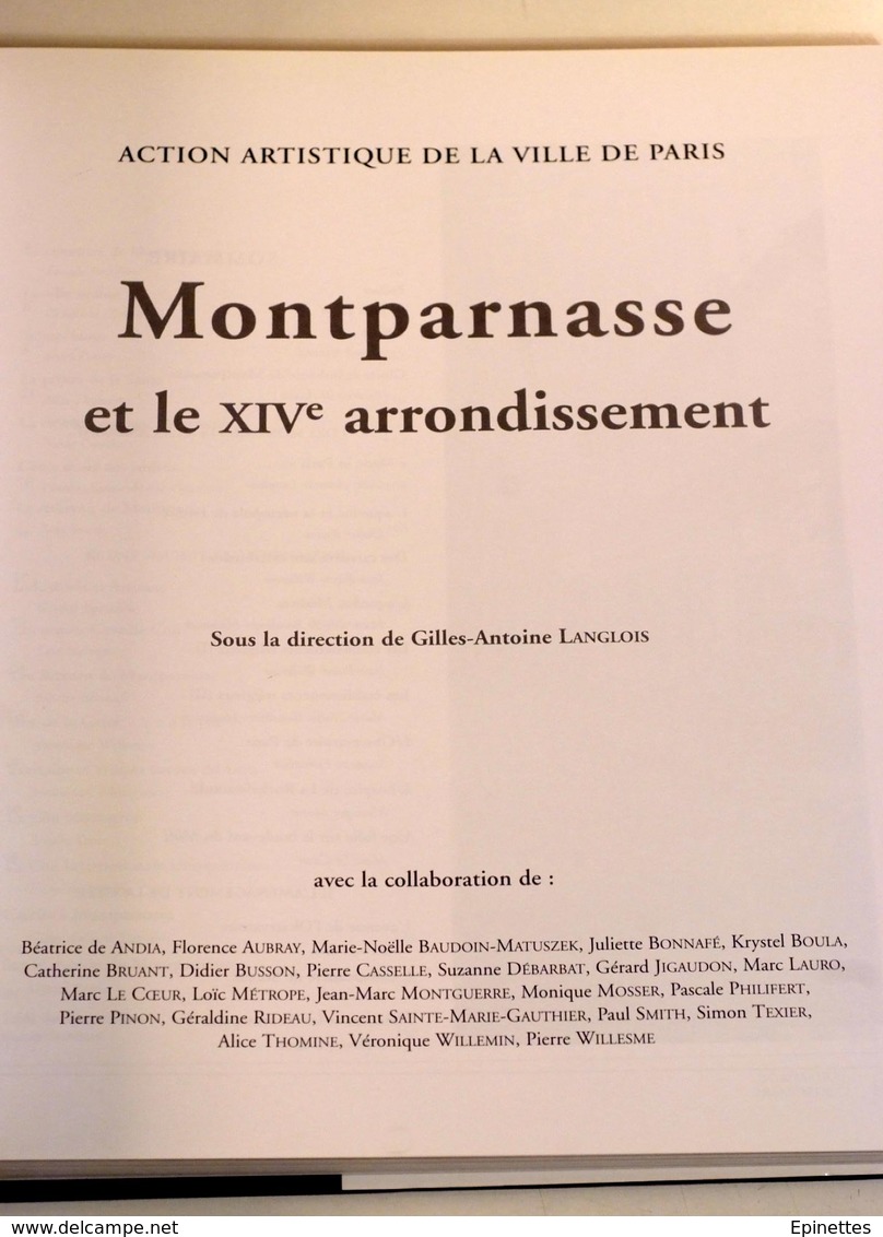 MONTPARNASSE ET LE XIVe ARRONDISSEMENT, Action Artistique Ville De Paris, 2000, Gilles-Antoine Langlois - Histoire