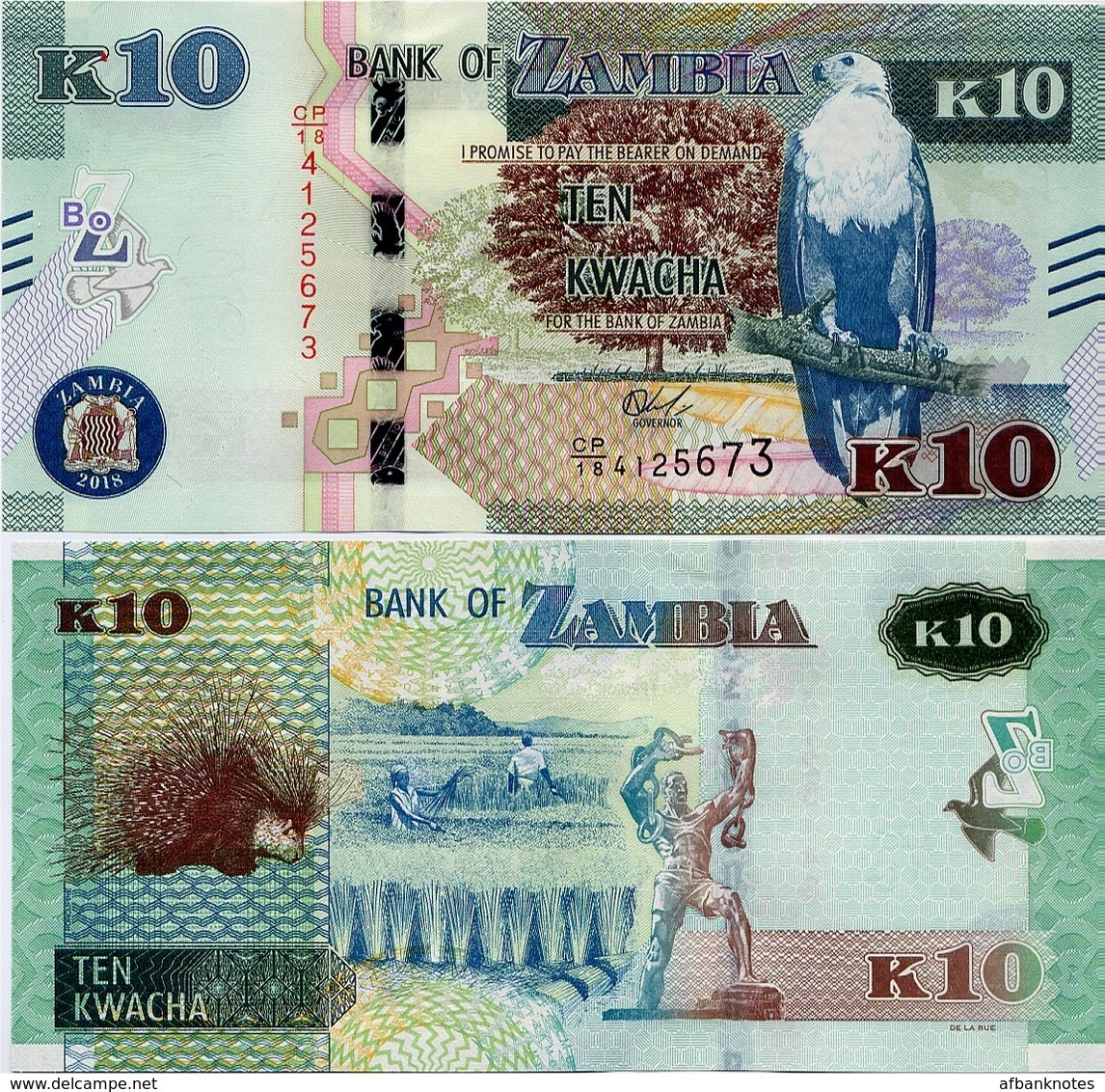 ZAMBIA       10 Kwacha       P-58[b]       2018       UNC - Zambia