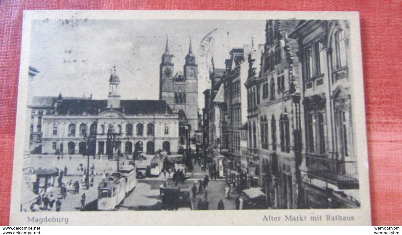 DDR: AK Magdeburg Mit Alter Markt Und Rathaus Vom 29.7.50 Mit WStpl: "Die Volksbühne-werde Auch DU Mitglied" - Magdeburg