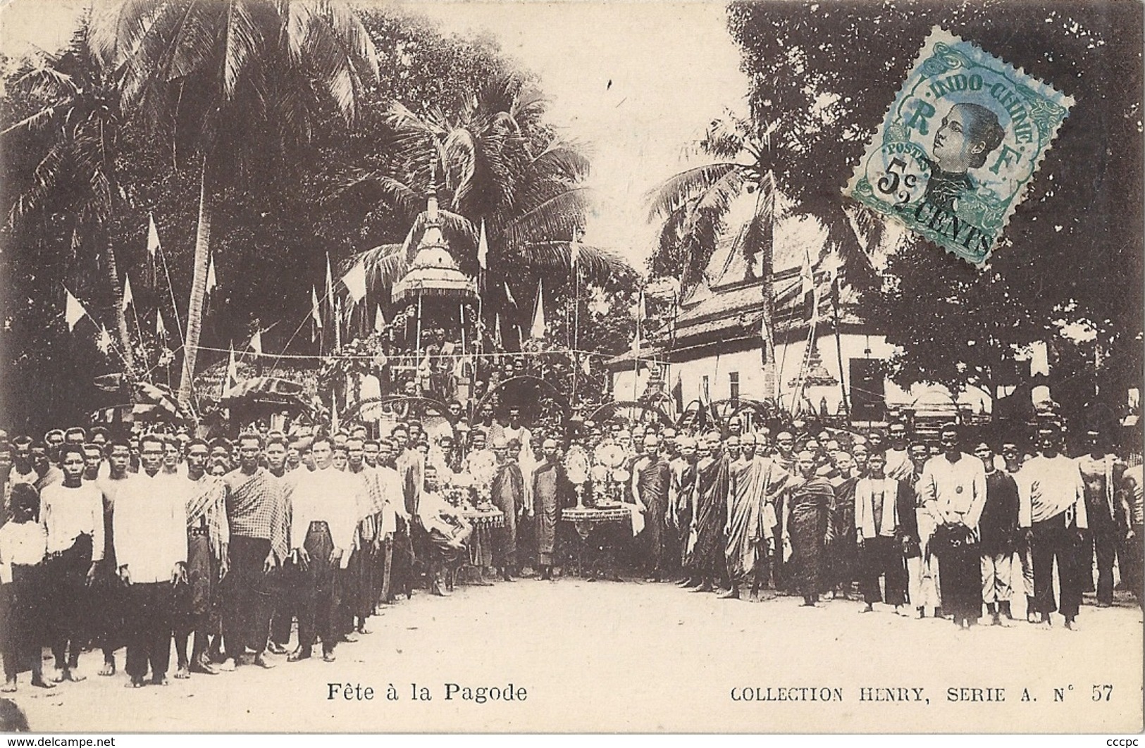 CPA Cambodge Fête à La Pagode - Cambogia