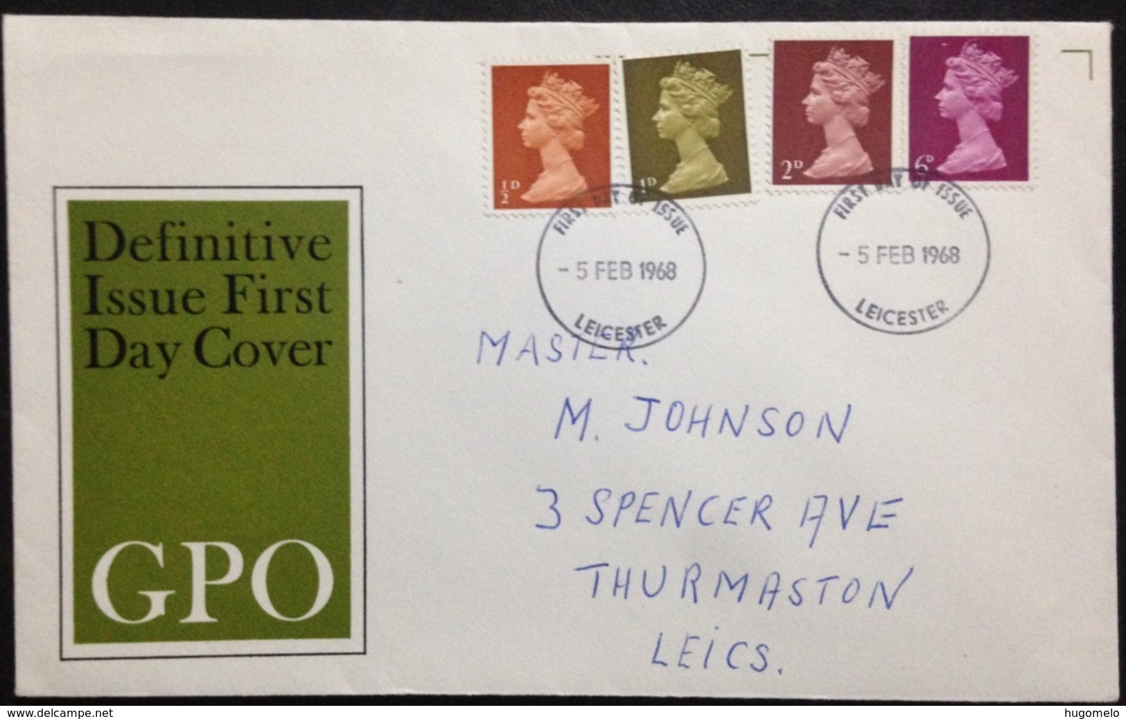 Great Britain, Circulated FDC, "British Monarchy", "Queen Elisabeth II", Leicester, 1968 - Covers & Documents