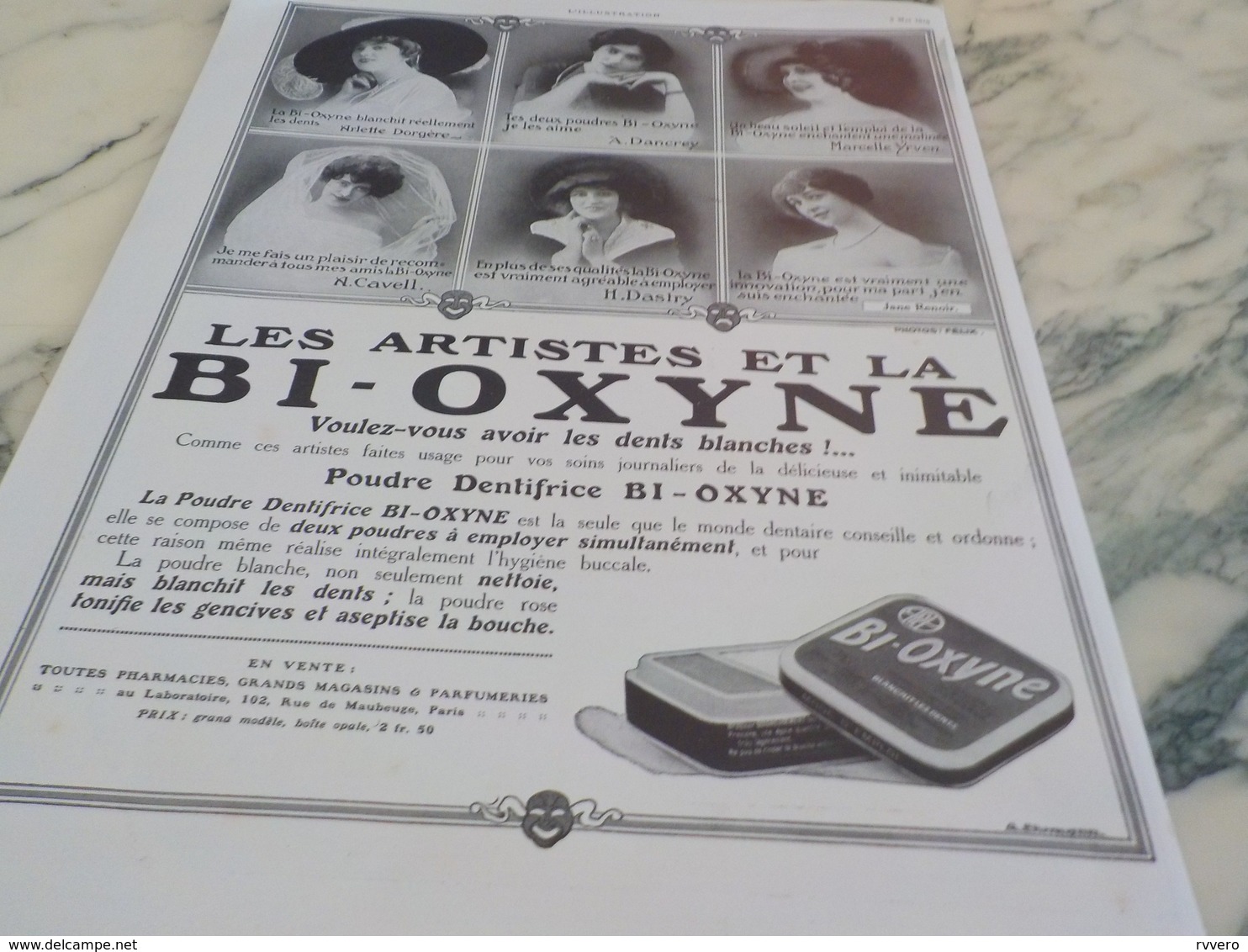 ANCIENNE PUBLICITE LES ARTISTES ET LA BI- OXYNE  1913 - Altri & Non Classificati
