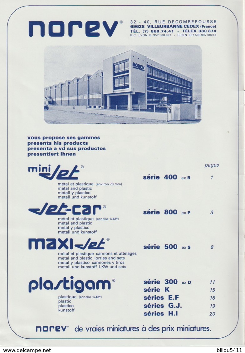 Catalogue NOREV  : Mini Jet ; Jet-car ; Maxi-jet ; Plastigam - Catalogues & Prospectus