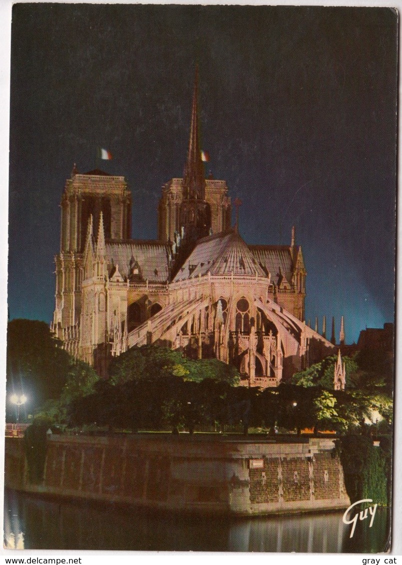 PARIS, L'abside De La Cathedrale Notre-Dame Illuminee, Unused Postcard [23765] - Notre Dame De Paris