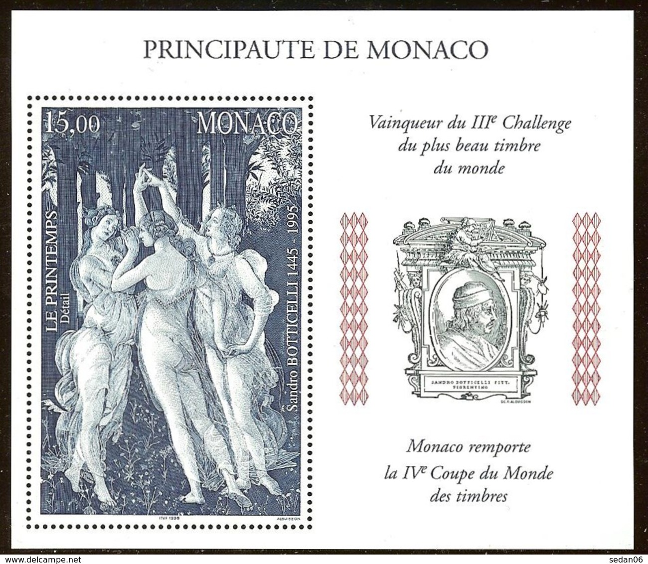 MONACO B.F. N°77** - COTE 16.00 € - Blocks & Sheetlets