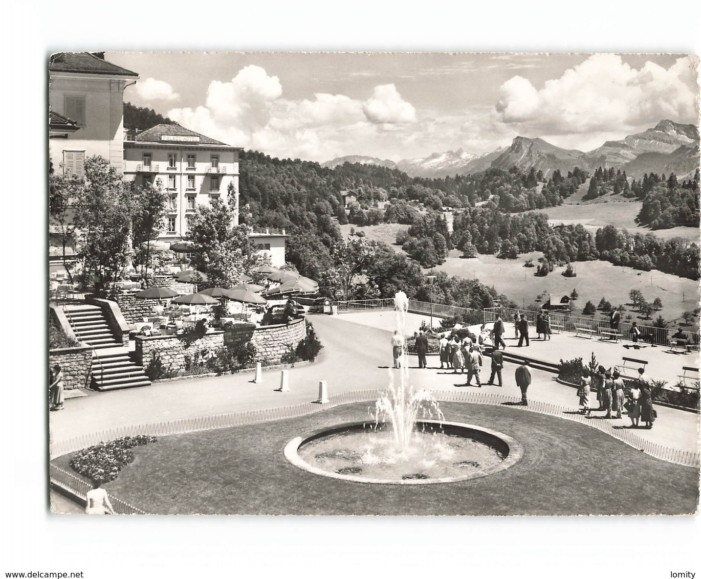 Suisse Burgenstock Hotels Hotel + Timbre Cachet 1958  CPSM GF - Sonstige & Ohne Zuordnung