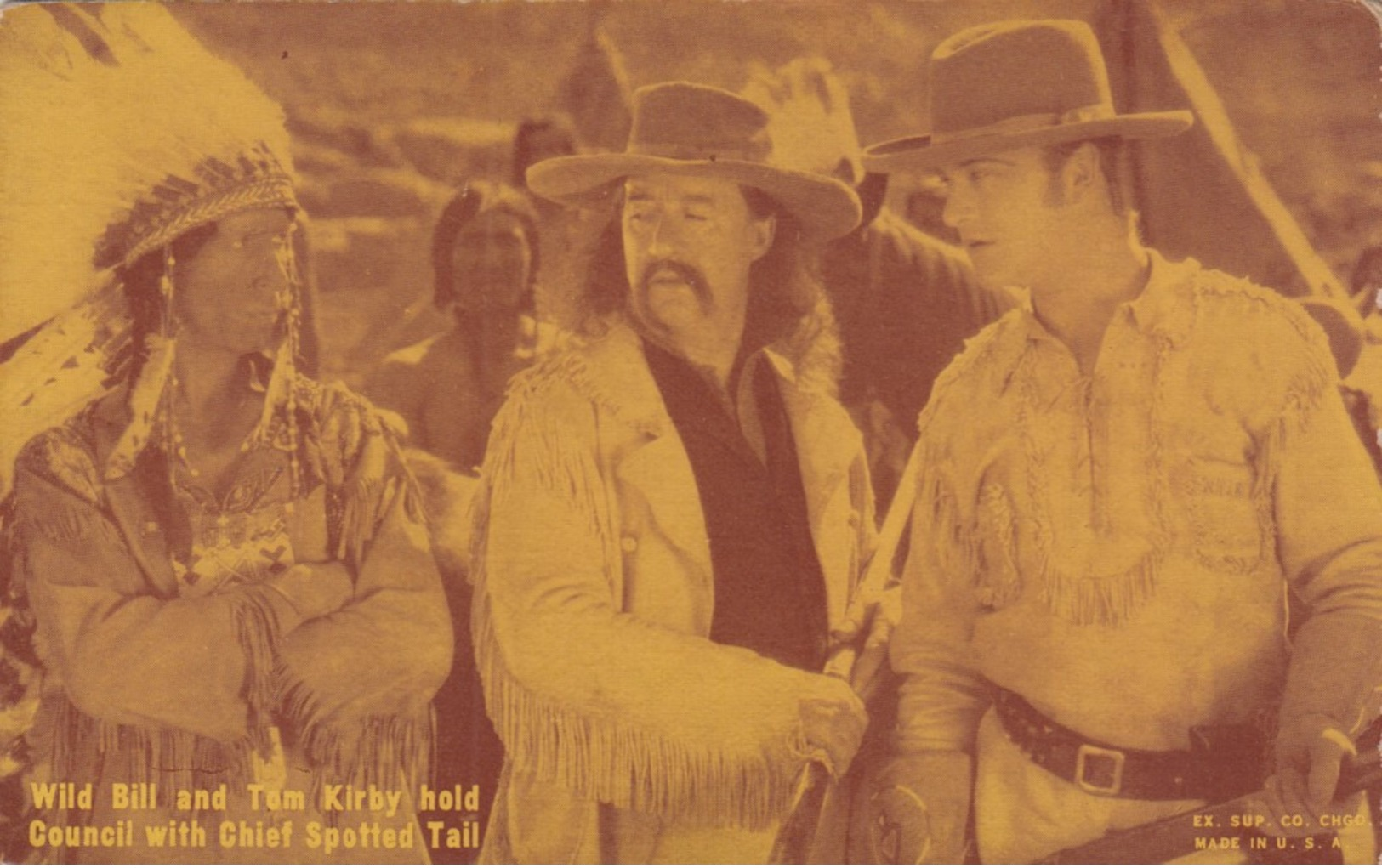 Actors Wild Bill & Tom Kirby Hold Council With Indian Chief Spotted Tail , 20-30s - Indianer