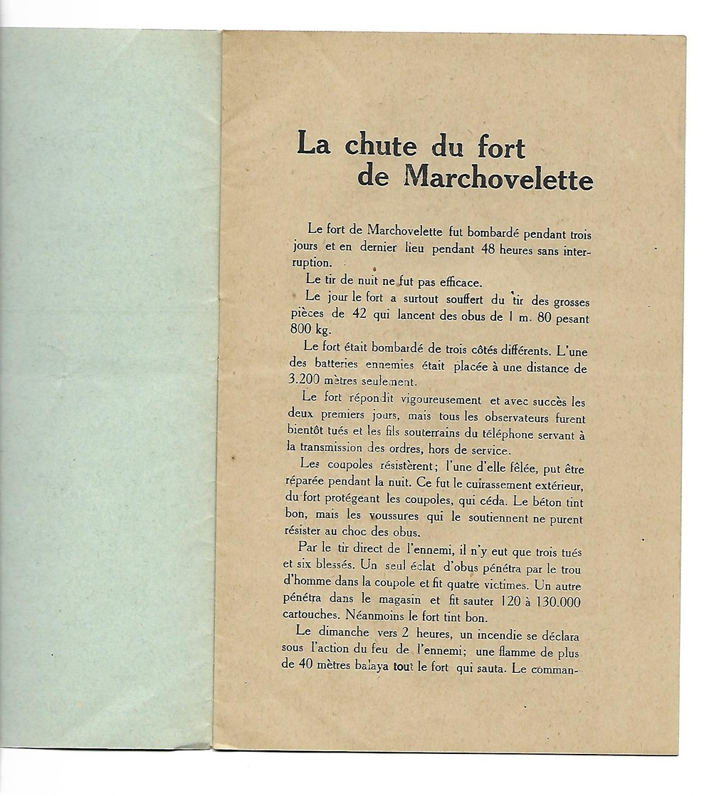 La Chute Du Fort De Marchovelette 4 Octobre 1914 16 Pages Tbe - Guerre 1914-18