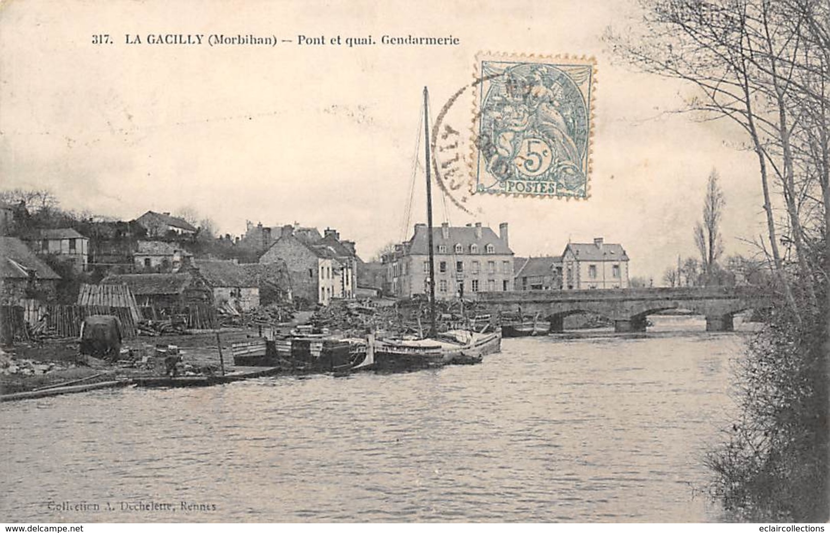 La Gacilly         56           Pont Et Quai.Gendarmerie                  (Voir Scan) - La Gacilly