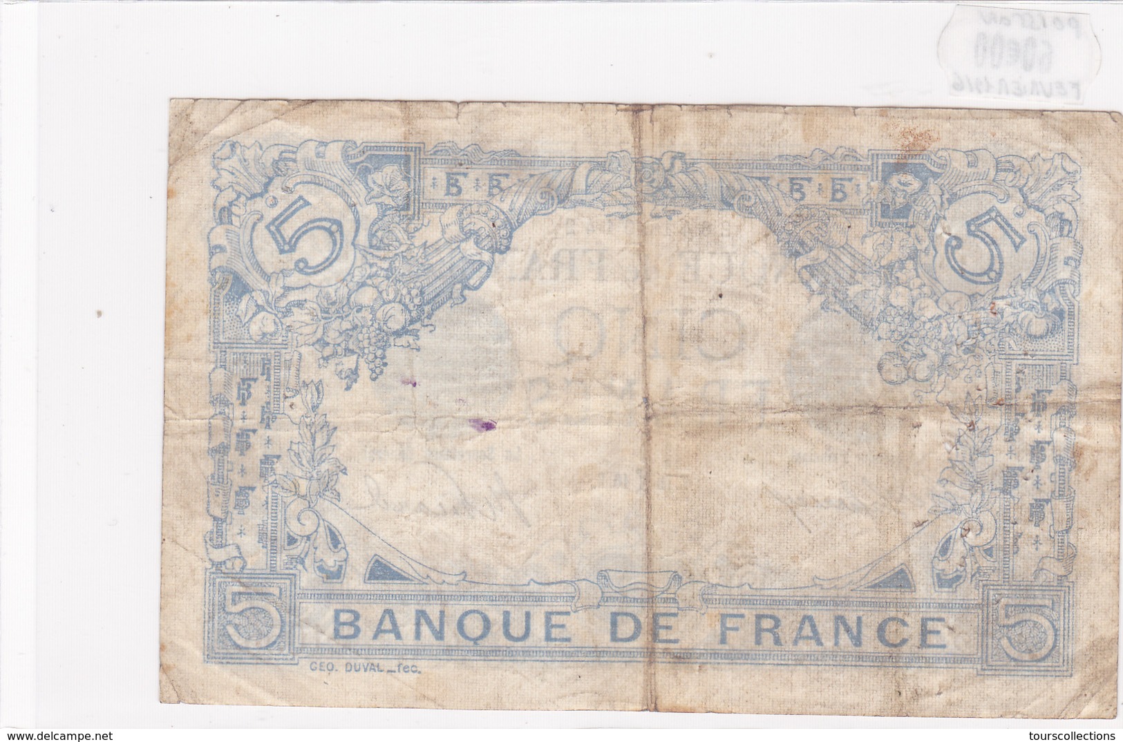 Billet De 5 Francs Bleu Du 28/02/1916 Poisson - A.10565 Alph 142 @ N° Fayette : 2.36 - 5 F 1912-1917 ''Bleu''