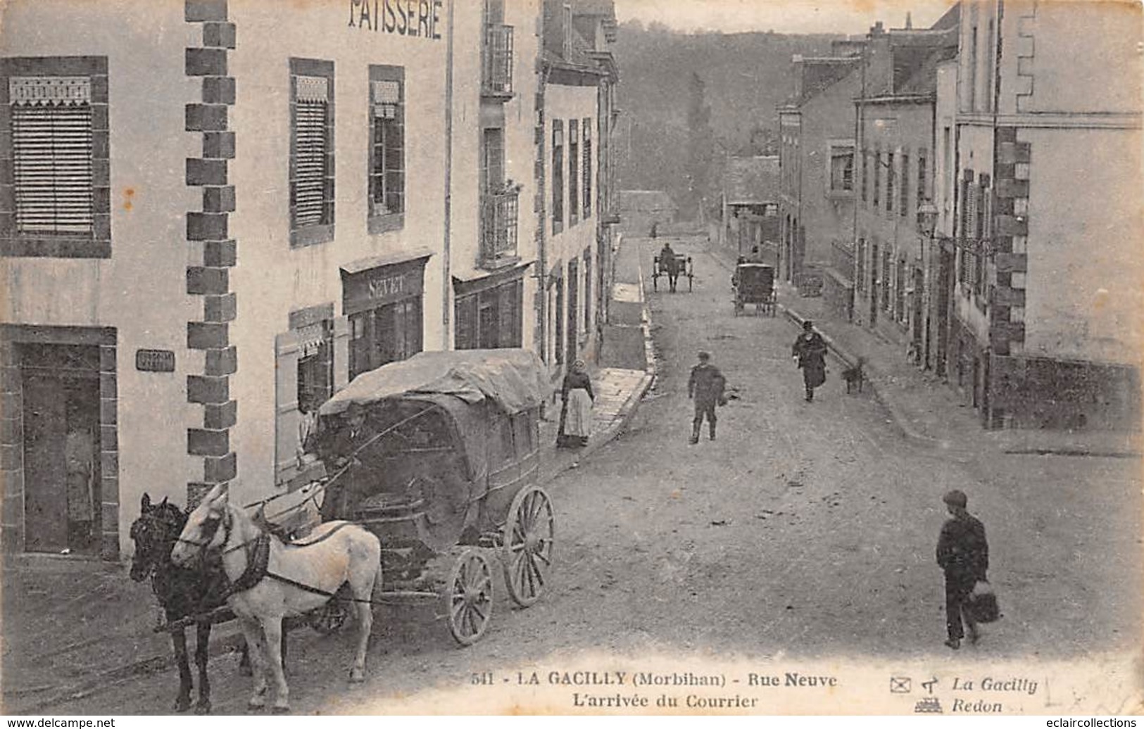 La Gacilly         56        L'arrivée Du Courrier. Diligence                 (Voir Scan) - La Gacilly