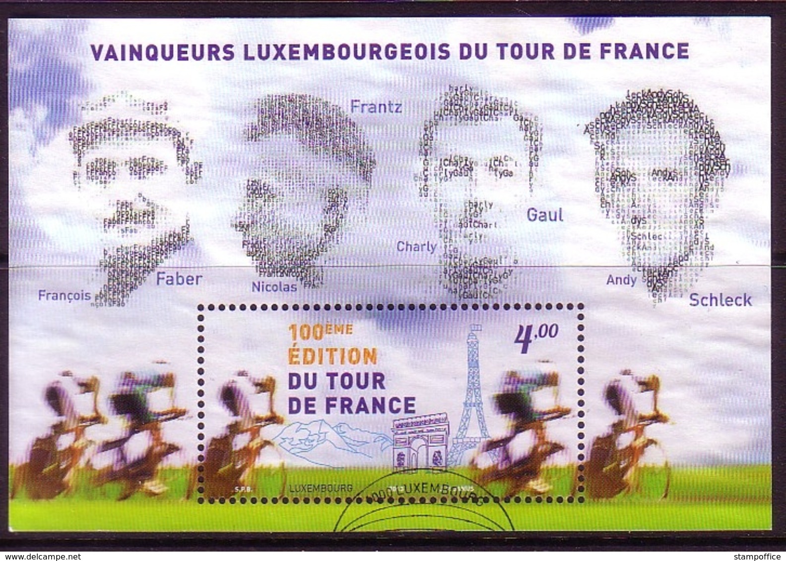 LUXEMBOURG BLOCK 31 GESTEMPELT(USED) 100. TOUR DES FRANCE 2013 - Radsport