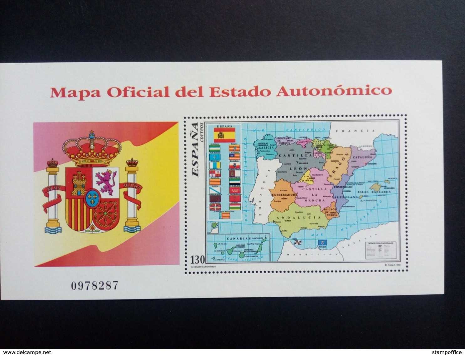 SPANIEN BLOCK 67 POSTFRISCH(MINT) AUTONOME REGIONEN 1996 WAPPEN FLAGGE LANDKARTE - Blocs & Feuillets