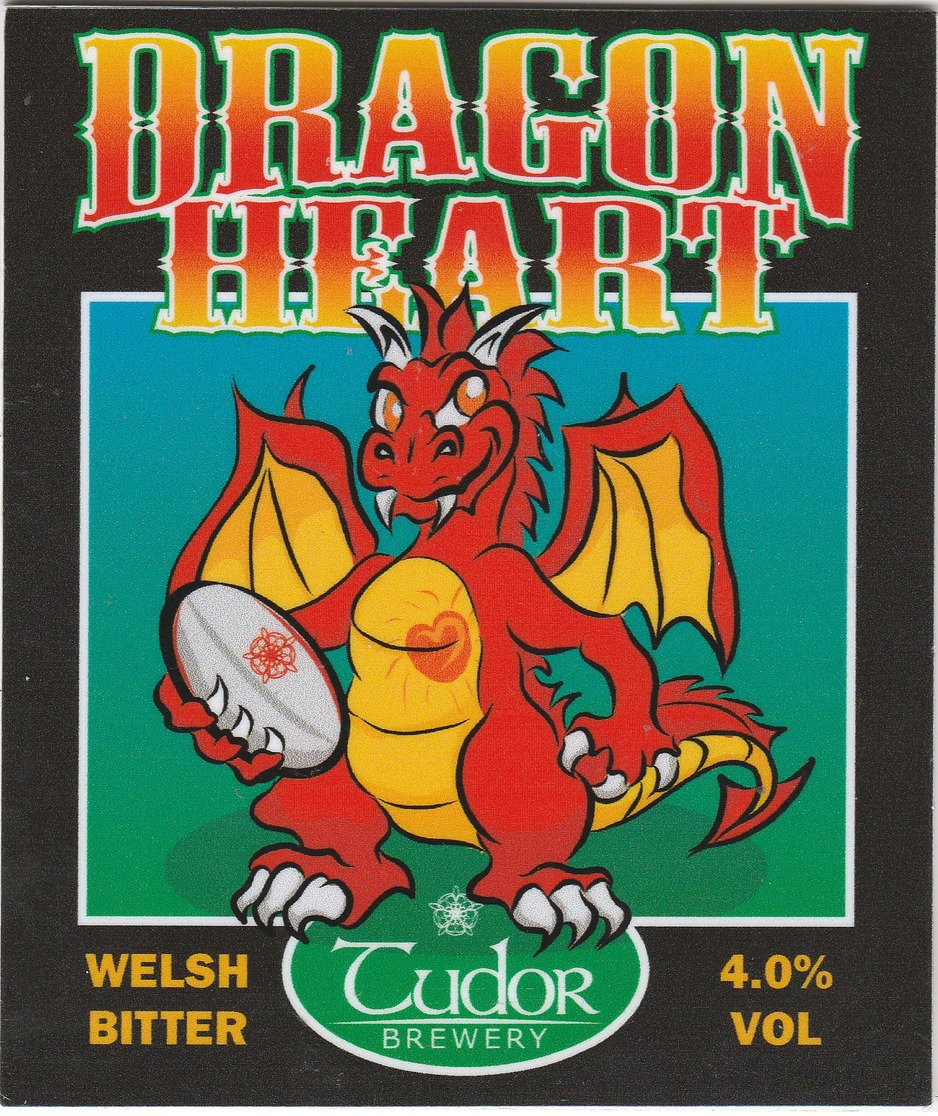 TUDOR BREWERY (LLANHILLETH, WALES) - DRAGON HEART WELSH BITTER - PUMP CLIP FRONT - Schilder