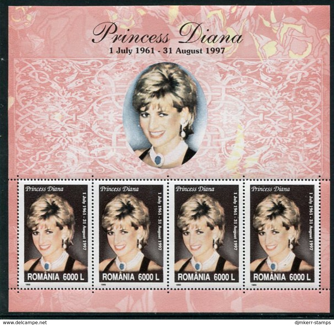 ROMANIA 1999 Princess Diana Sheetlet MNH / **.  Michel 5449 Kb - Blocks & Sheetlets