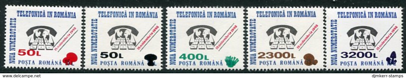 ROMANIA 1999 Surcharges On Telephone System  MNH / **.  Michel 5382-86 - Ungebraucht