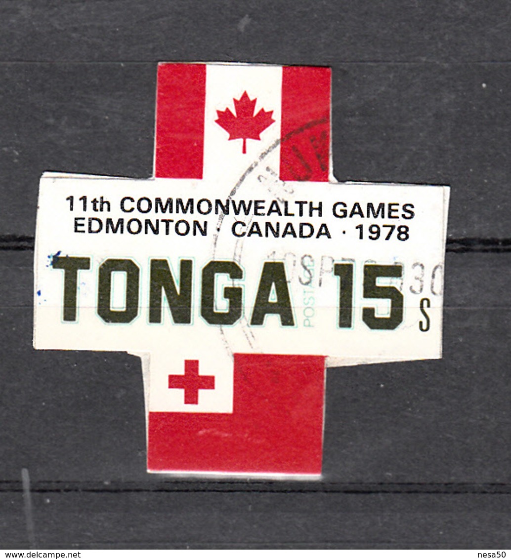 Tonga 1978 Mi Nr 657 , Commonwealth Spelen, Vlaggen Van Canada En Tonga, Flag - Tonga (1970-...)