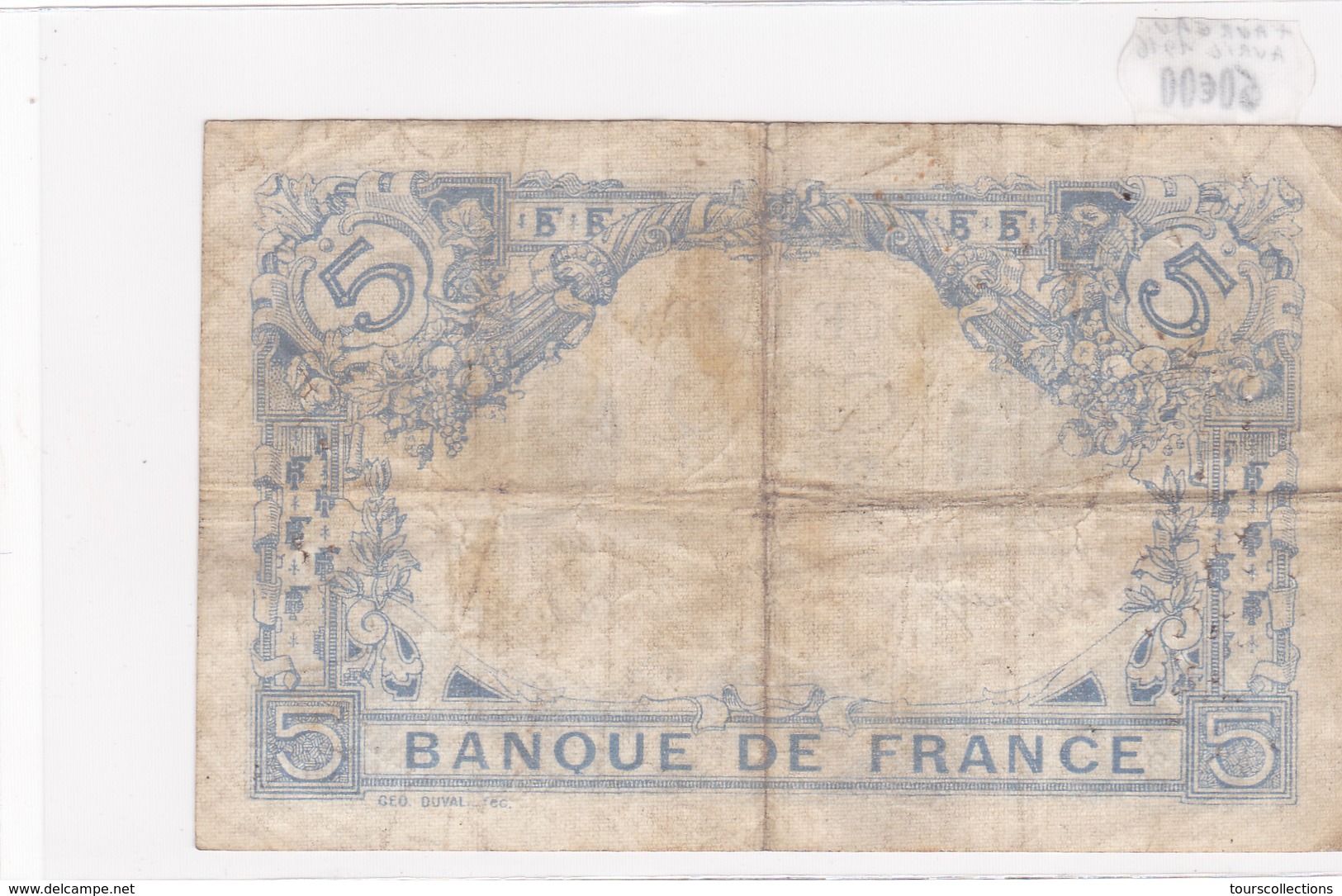 Billet De 5 Francs Bleu Du 29/04/1916 Taureau - R.11601 Alph 133 @ N° Fayette : 2.38 - 5 F 1912-1917 ''Bleu''