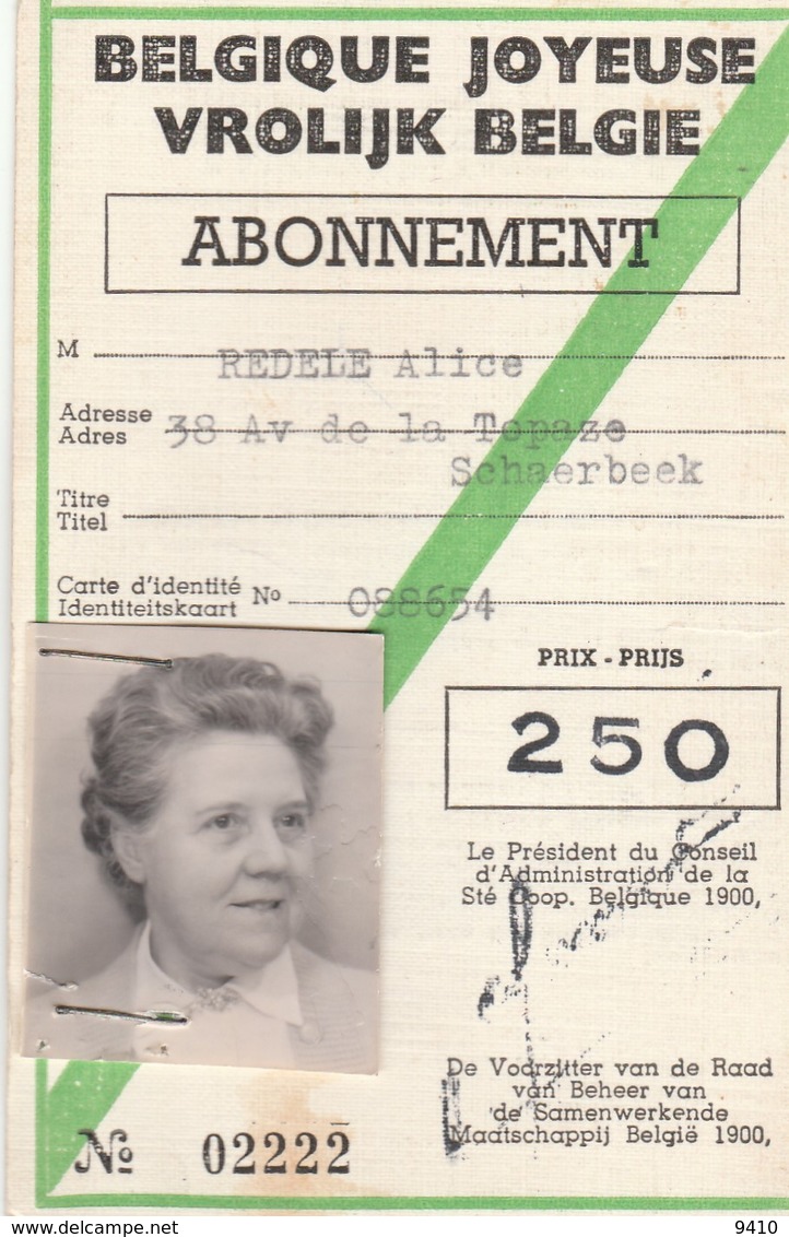 EXPO 58 BRUXELLES    -    ABONNEMENT - Verzamelingen