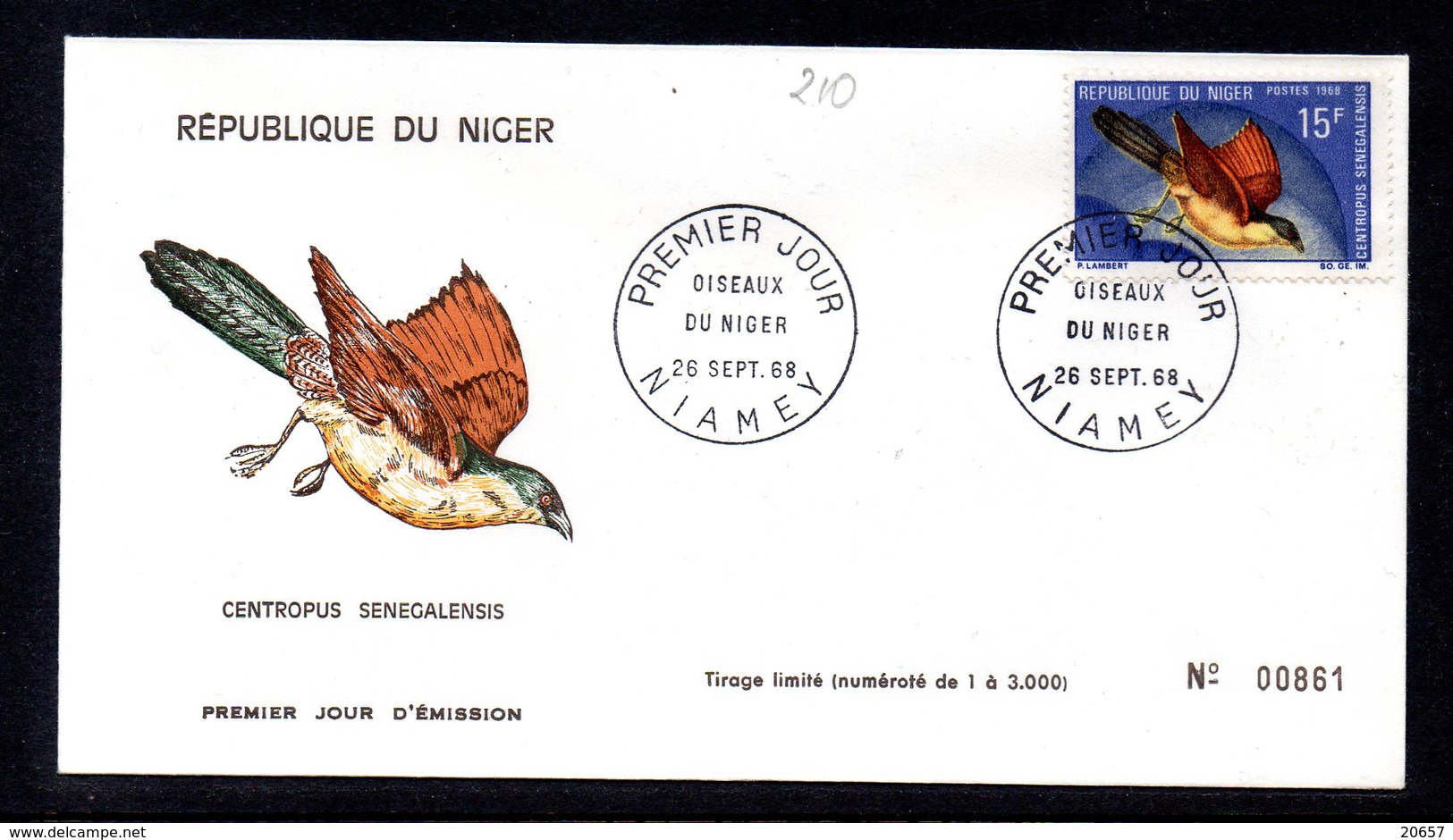 Niger 0208/15 Fdcs Oiseaux Endémiques Du Niger - Autres & Non Classés