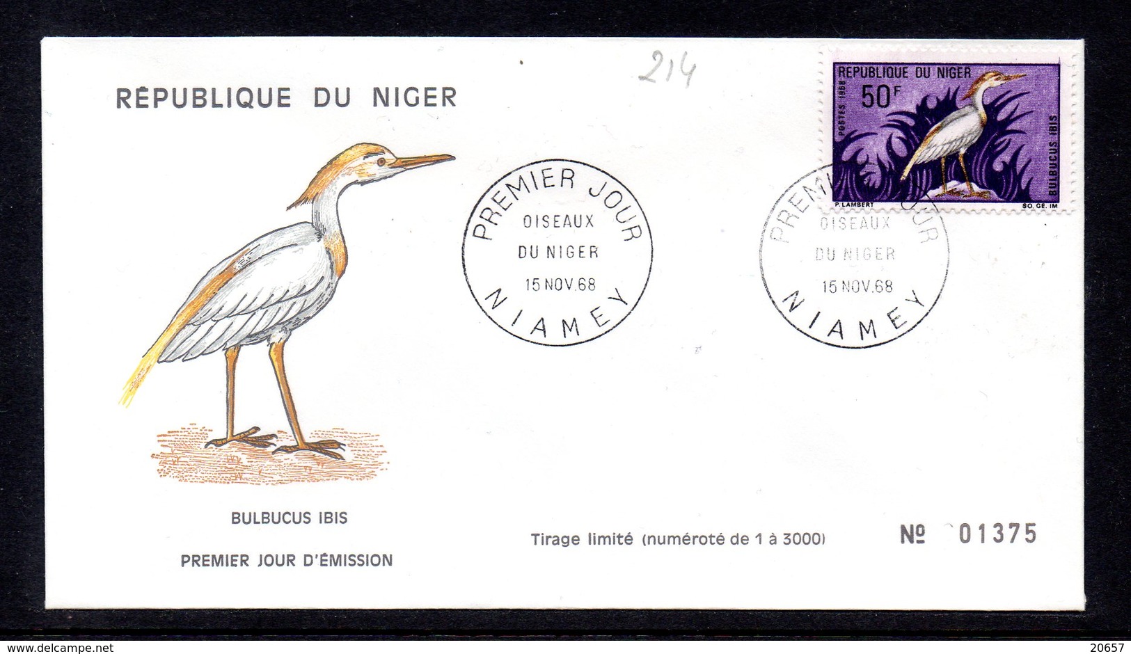 Niger 0208/15 fdcs Oiseaux endémiques du Niger