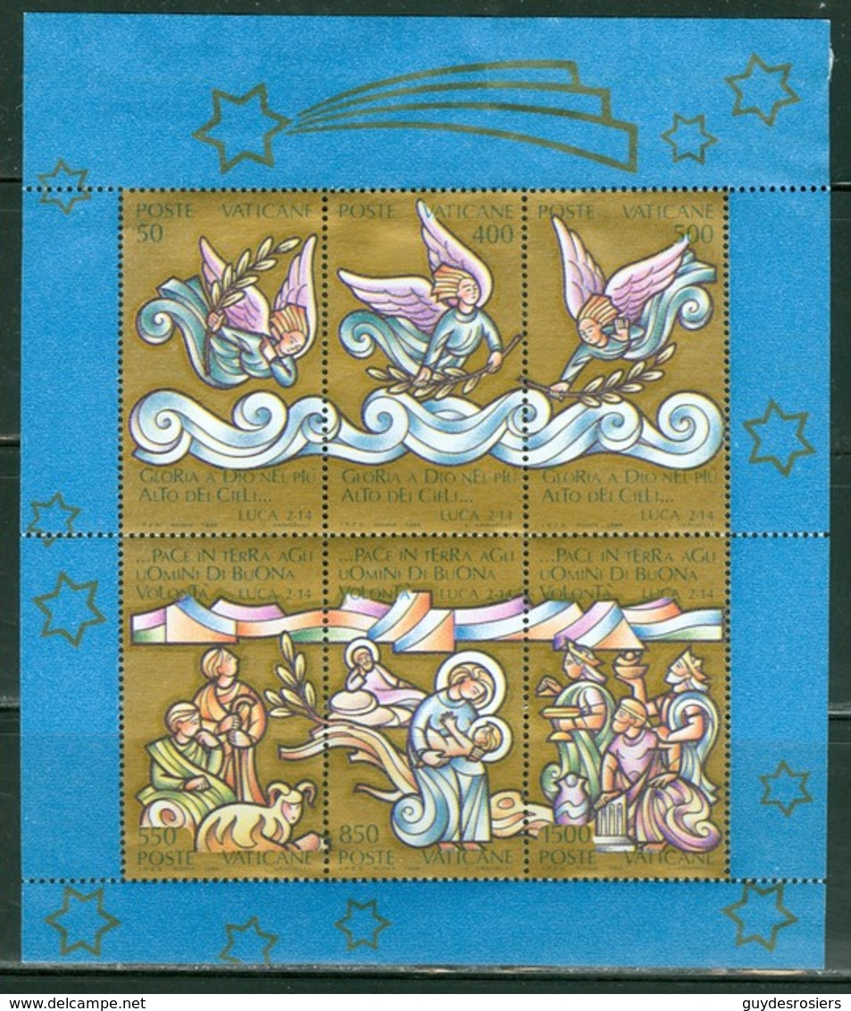 Anges Et Nativité; Vatican; Scott # 825; Feuillet Usagé Non Oblitéré (4537) - Other & Unclassified