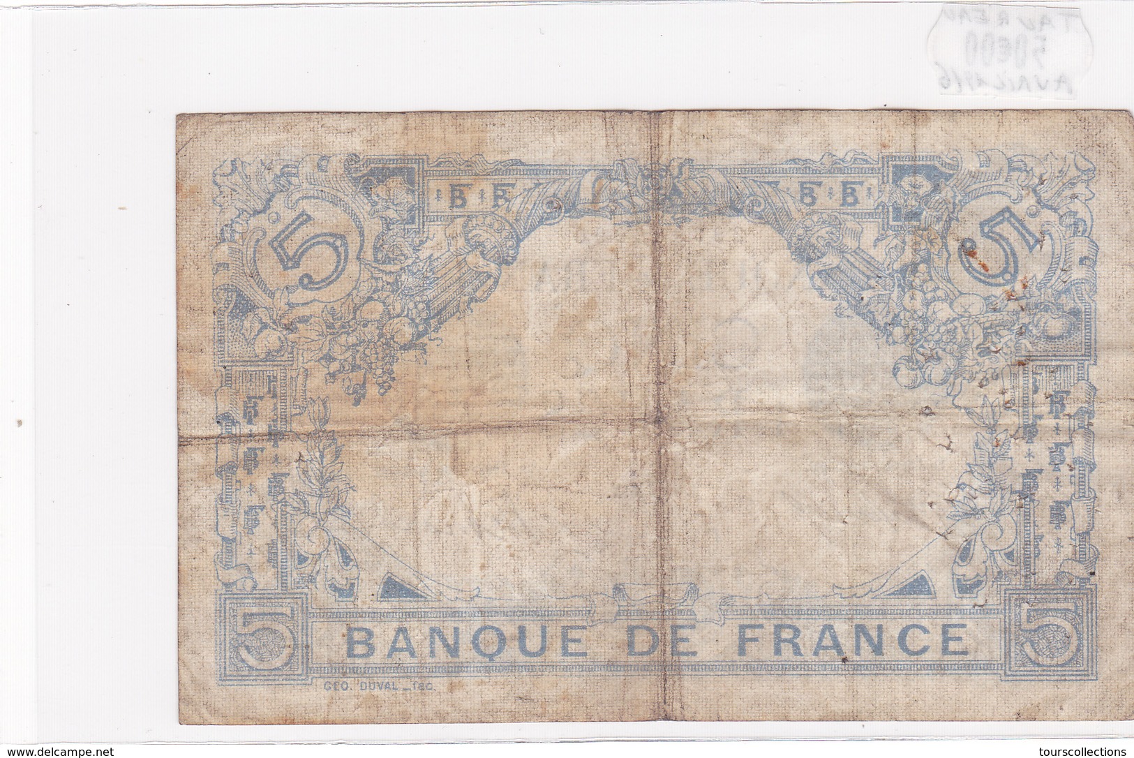 Billet De 5 Francs Bleu Du 06/04/1916 Taureau - D.11233 Alph 090 @ N° Fayette : 2.38 - 5 F 1912-1917 ''Bleu''