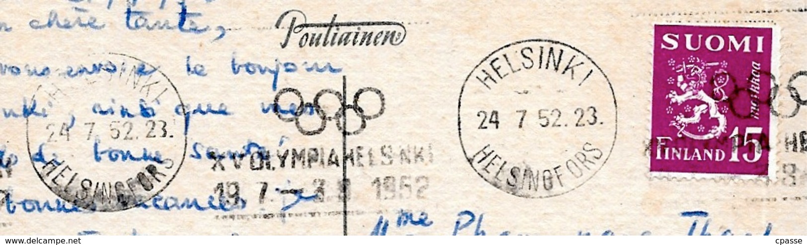 Flamme JEUX OLYMPIQUES D' HELSINKI 1952 Sur CPA ** Olympic Games - Sommer 1952: Helsinki