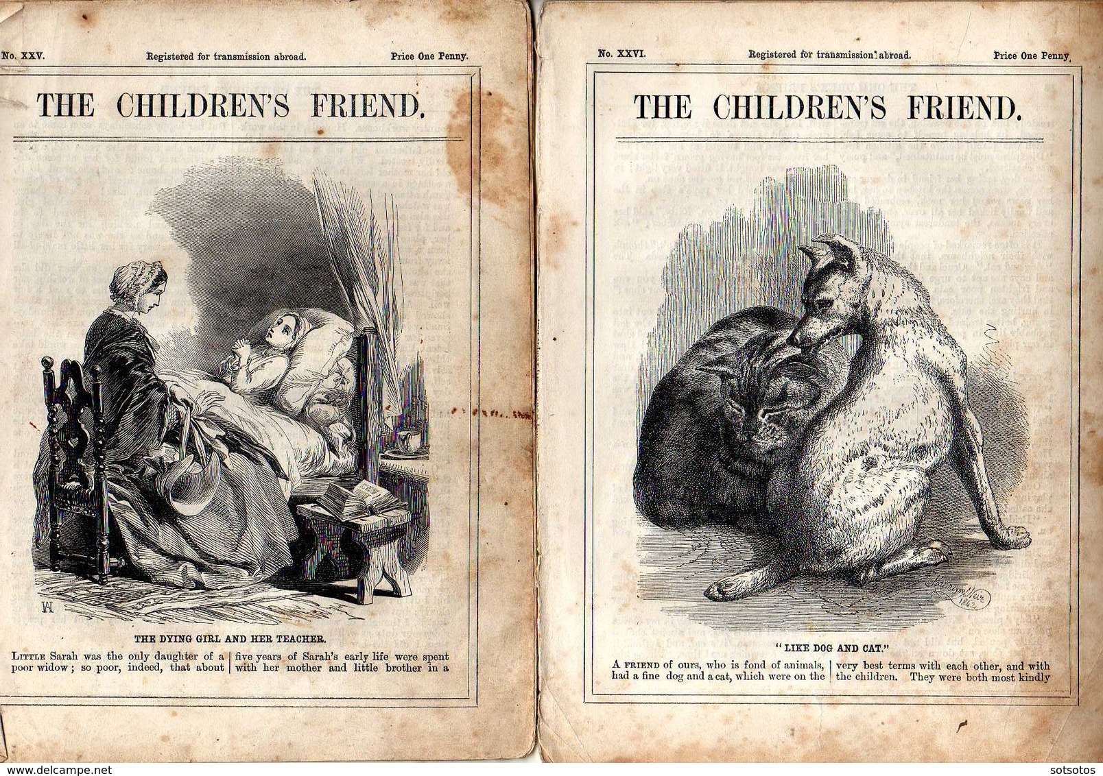 The Childrens Friend: No XXV To XXXVI - 12 Issues Of 1863 (Jan To Dec) With Too Many Pictures And Many Interesting Artic - Children's