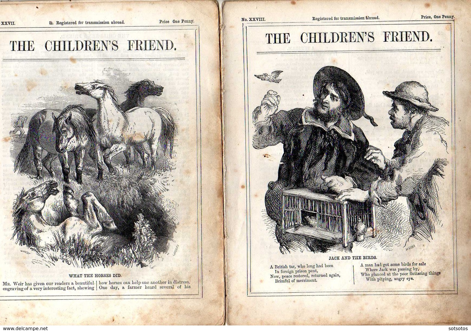 The Childrens Friend: No XXV To XXXVI - 12 Issues Of 1863 (Jan To Dec) With Too Many Pictures And Many Interesting Artic - Para Niños