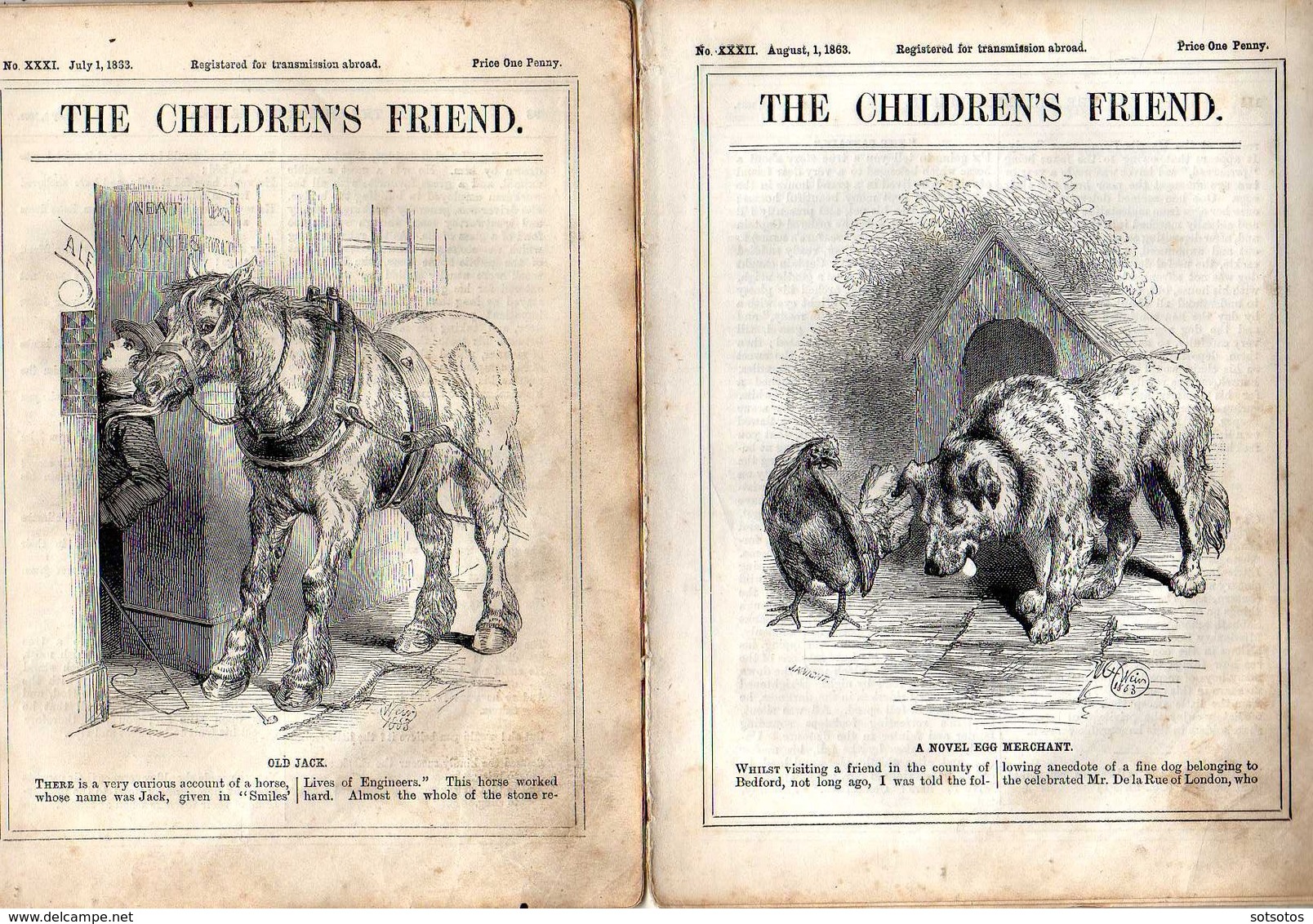 The Childrens Friend: No XXV To XXXVI - 12 Issues Of 1863 (Jan To Dec) With Too Many Pictures And Many Interesting Artic - Children's