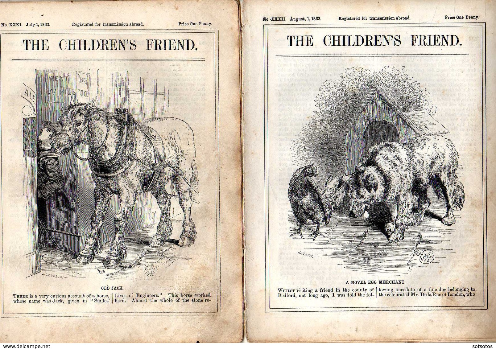 The Childrens Friend: No XXV To XXXVI - 12 Issues Of 1863 (Jan To Dec) With Too Many Pictures And Many Interesting Artic - Voor Kinderen