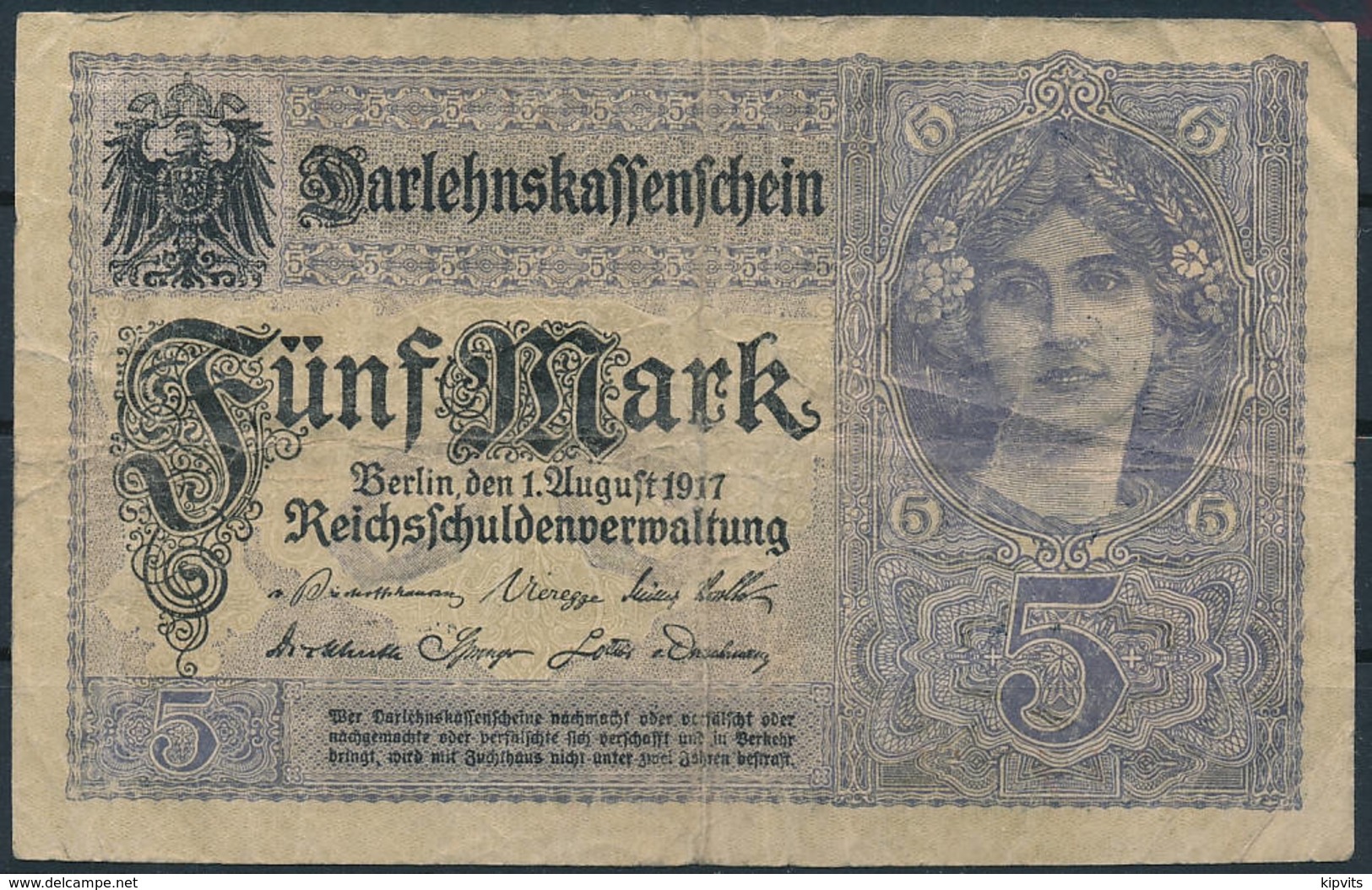 Darlehenskassenschein 1917 - 5 Mark - Circulated - 5 Mark