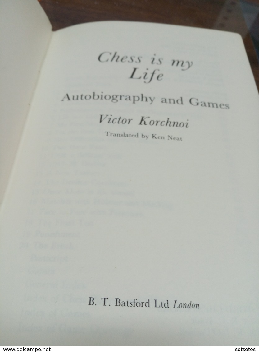 Chess Is My Life: Autobiography And Games, Victor Korchnoi, B.T.Batsford Ltdr, London. 1977 (22x14,5 Cm) 168 Pages - Sonstige & Ohne Zuordnung