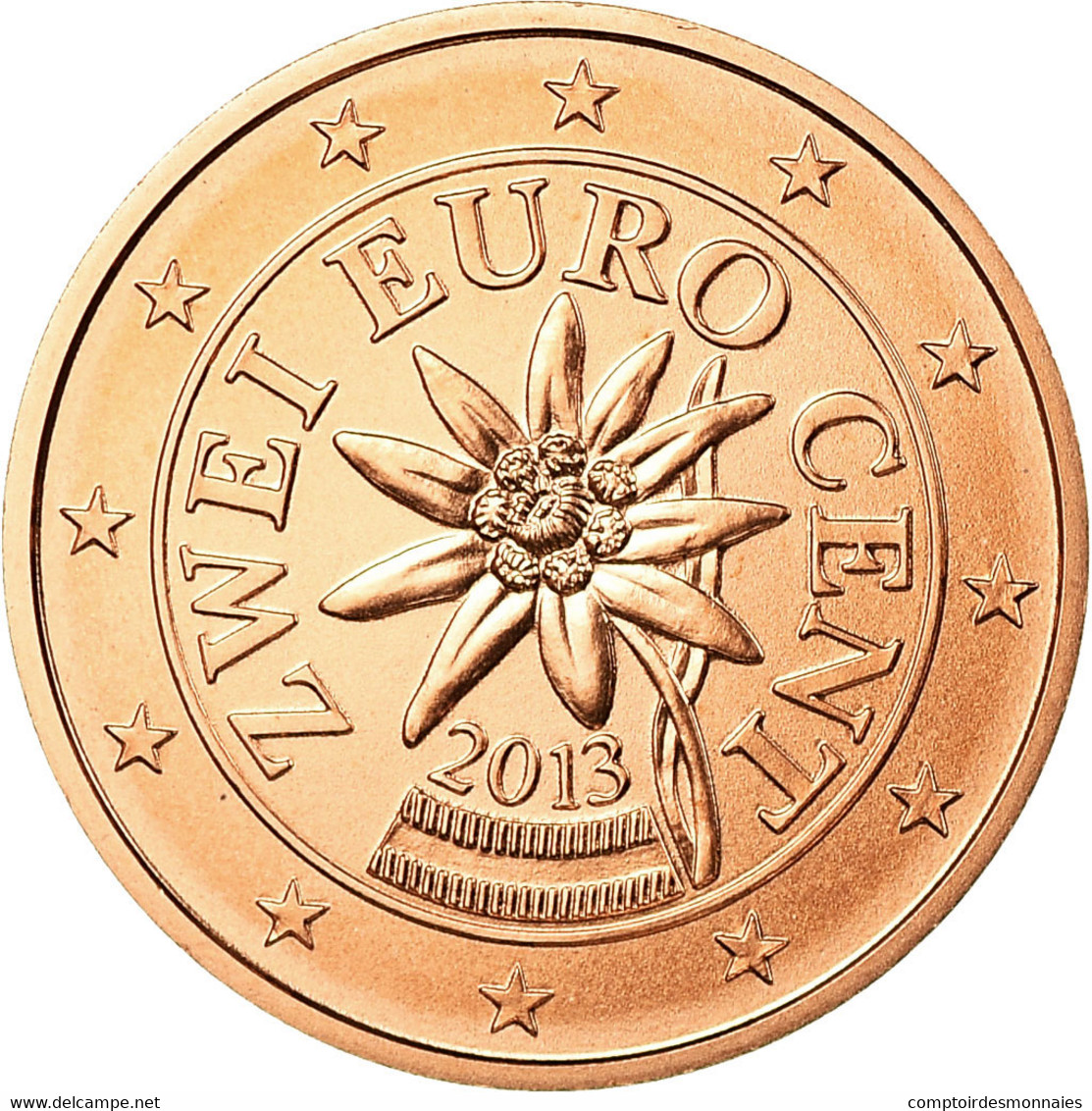 Autriche, 2 Euro Cent, 2013, FDC, Copper Plated Steel - Autriche