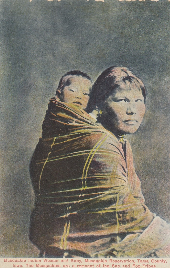 Musquakie Indian Woman & Baby , Tama , Iowa , 00-10s - Native Americans