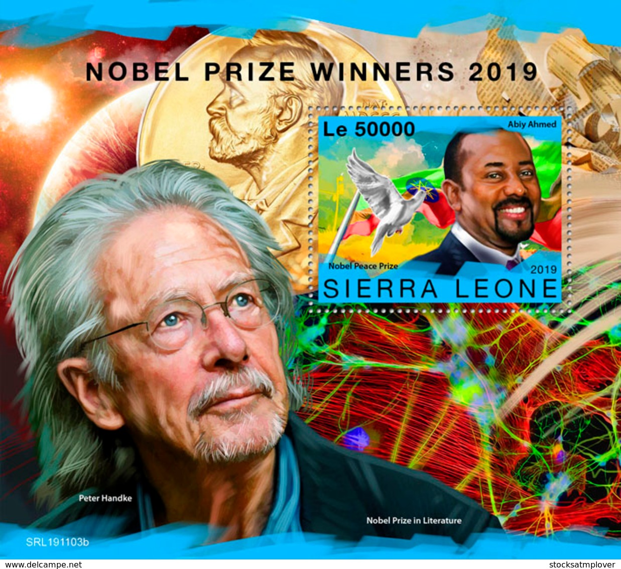 Sierra Leone 2019 Nobel Prize Winners (Abiy Ahmed ,  Peter Handke ) S201912 - Sierra Leone (1961-...)